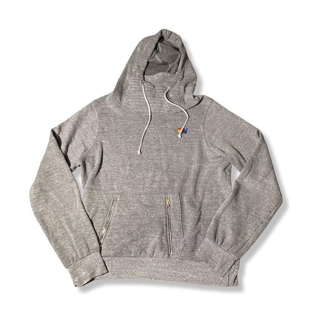 Aviator Nation Ninja Pullover Hoodie Womens XL Gray Long Sleeve Relaxed Fit